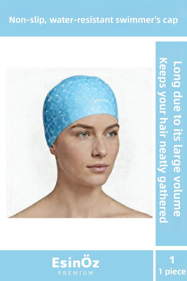 # Swimming Cap with Hair Protection, Water-Resistant, Non-Slip, Flexible Structure, Professional Unisex Swimming Cap for Sea and Pool