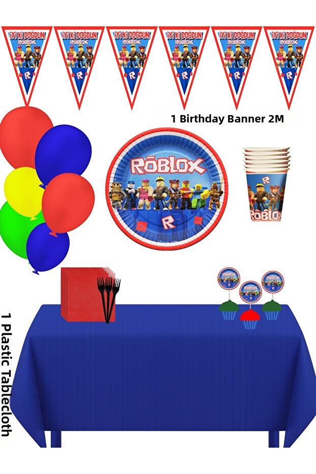 Robloks Themed Birthday Party Decoration Set for 40 People