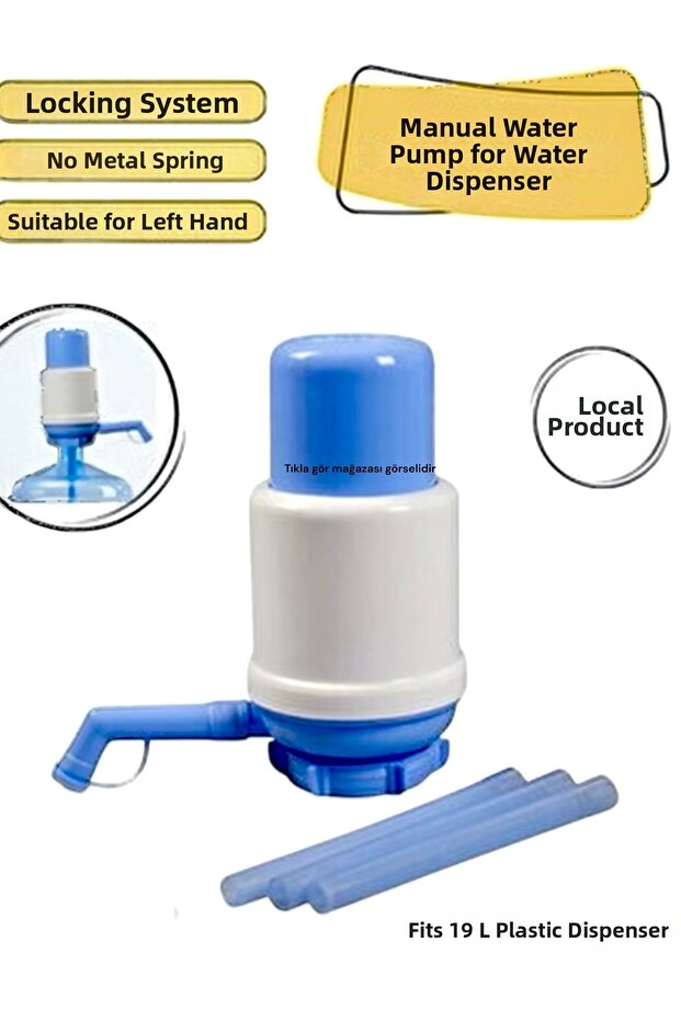 Lockable Water Bottle Pump, Manual Push-Release, 19Lt Pet Bottle Compatible Pump, Metal-Free