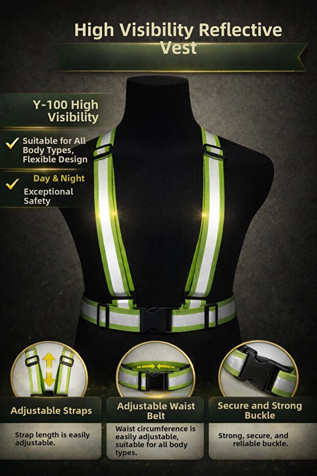 Reflective Safety Vest Practical Phosphorescent Vest Motor Bicycle Night Visibility
