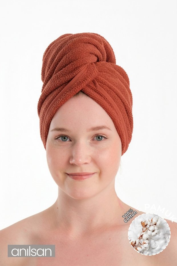 100% Cotton Tile Towel Cap Hair Drying Cap Head Towel Shower Bath Cap Wet Hair Cap
