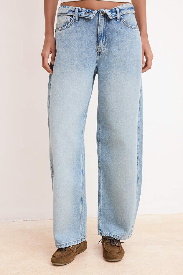 Mavi More Sustainable Düşük Bel Baggy Fit Tencel Karışımlı Barrel Jeans TWOSS26JE00193 - 4