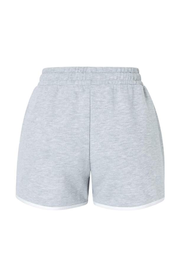 Gri Melanj Renk Bloklu Fitted/Vücuda Oturan Cepli Fitilli Esnek Örme Alt-Üst Takım TWOSS26AU00081 - 8