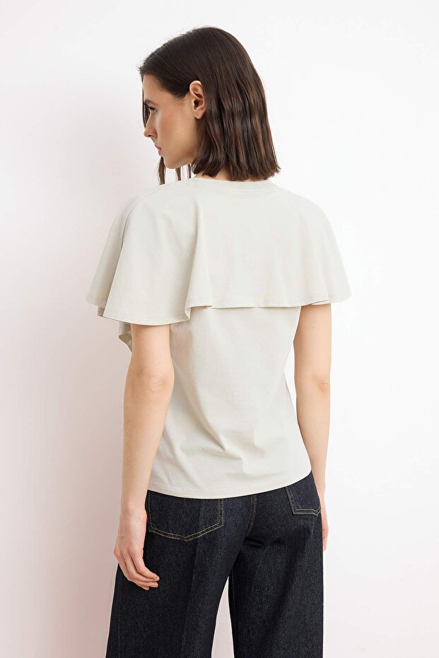 Taş Regular/Normal Kalıp Kısa Kollu Tok %100 Pamuk Örme T-Shirt TWOSS26TS00199 - 7