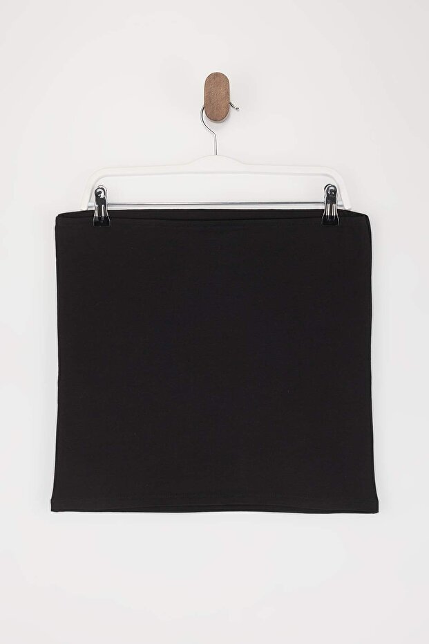 Ekru-Siyah 2'Li Paket Fitted Crop Esnek Örme Bluz TBBSS26AF00083 - 14