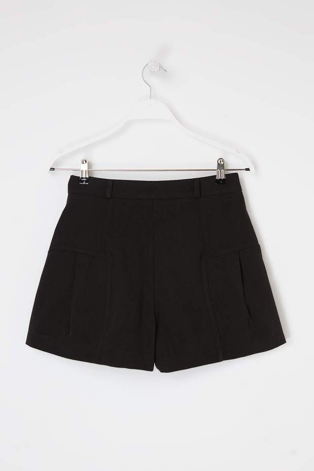 Siyah Gabardin Kısa Şort & Bermuda TWOSS26SR00046 - 6