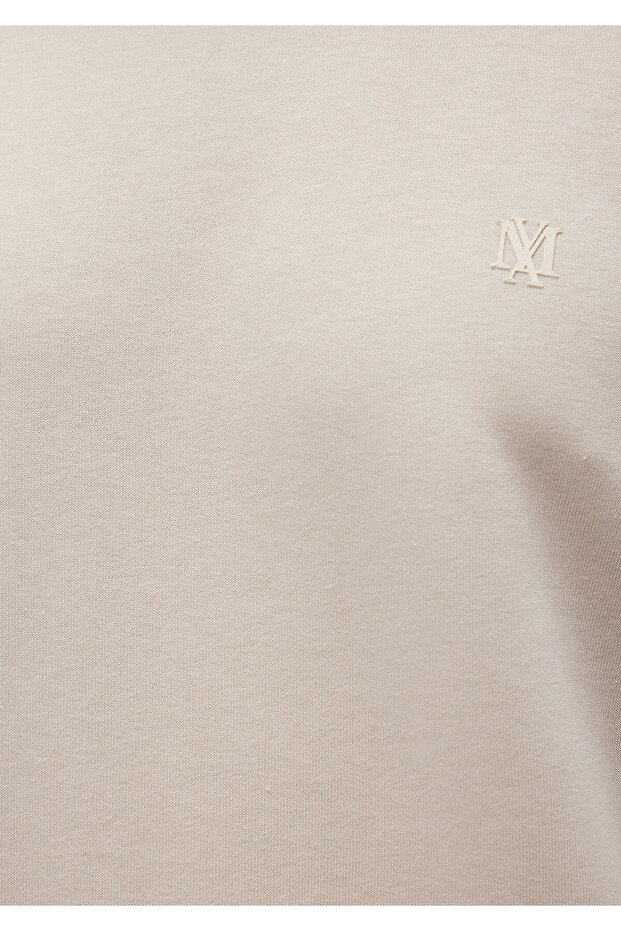 Bisiklet Yaka Bej Basic Sweatshirt 065751-35111 - 7