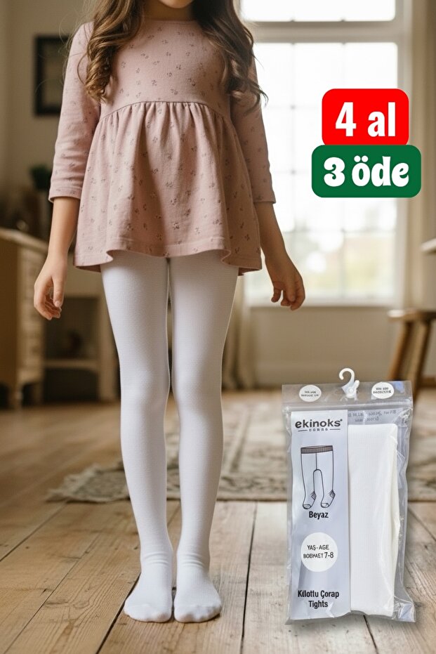 (1 Piece) Stitch-Free Girls' Cotton Pack Combed Cotton Pantyhose