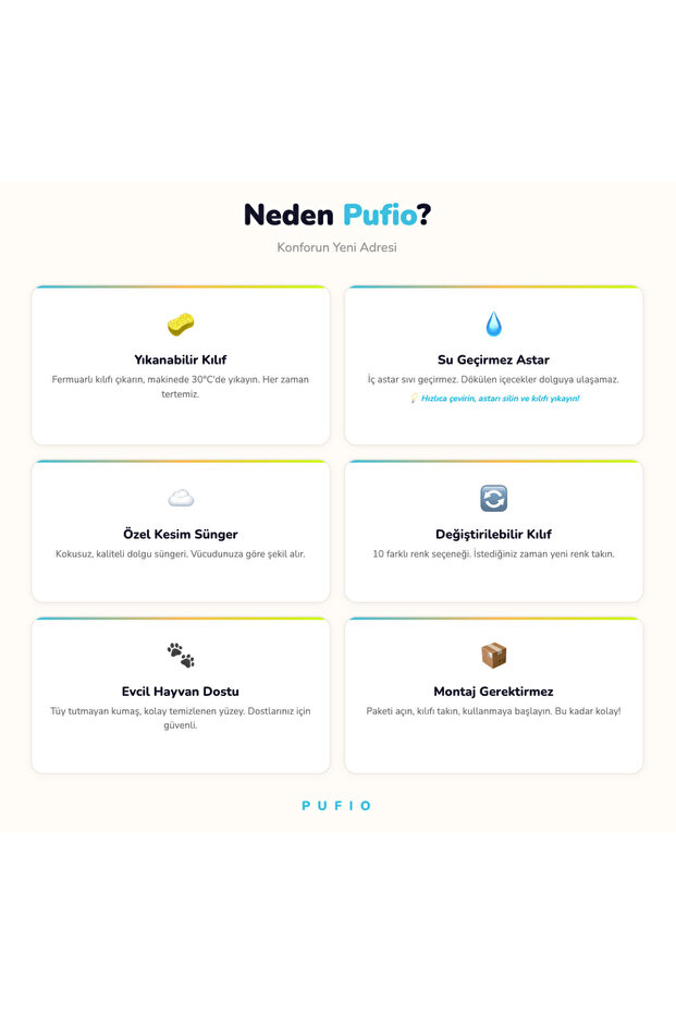 Pufio Dev Boy Rengarenk Dev Puf Özel Tasarım - 6