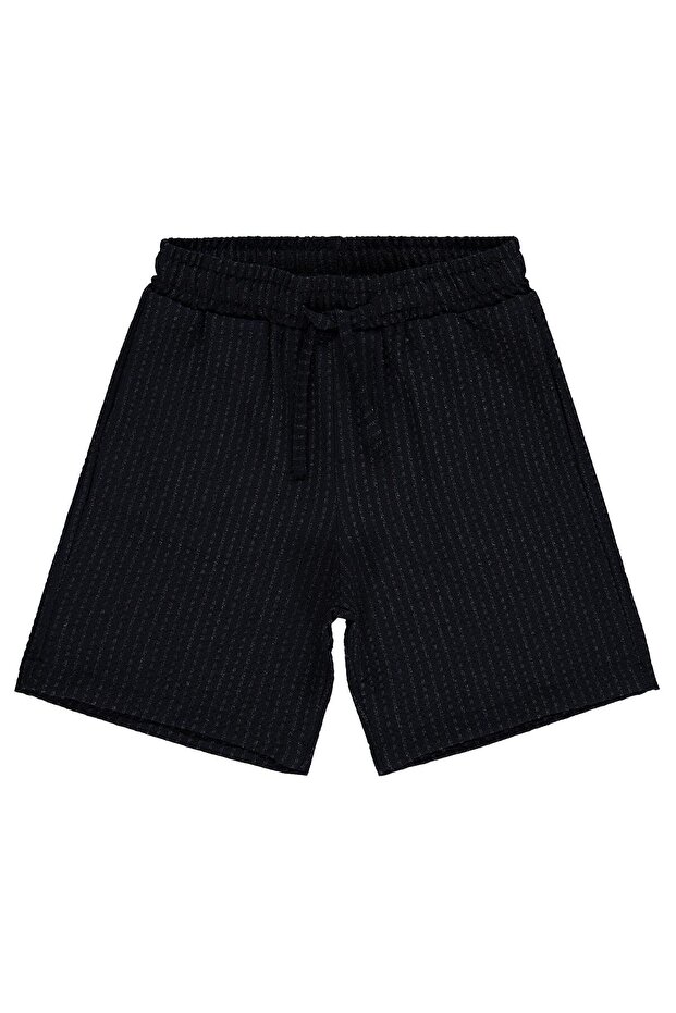 Textured 6-9 Years Old Shorts - Navy Blue 7-8 Years Old