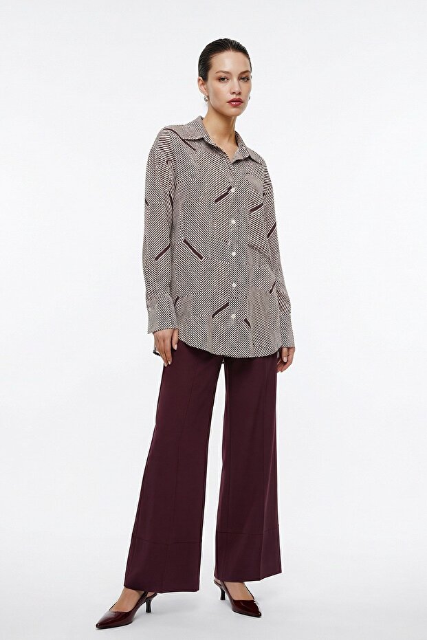 قميص فيشيني بأكمام طويلة وطبعة مميزة - 1