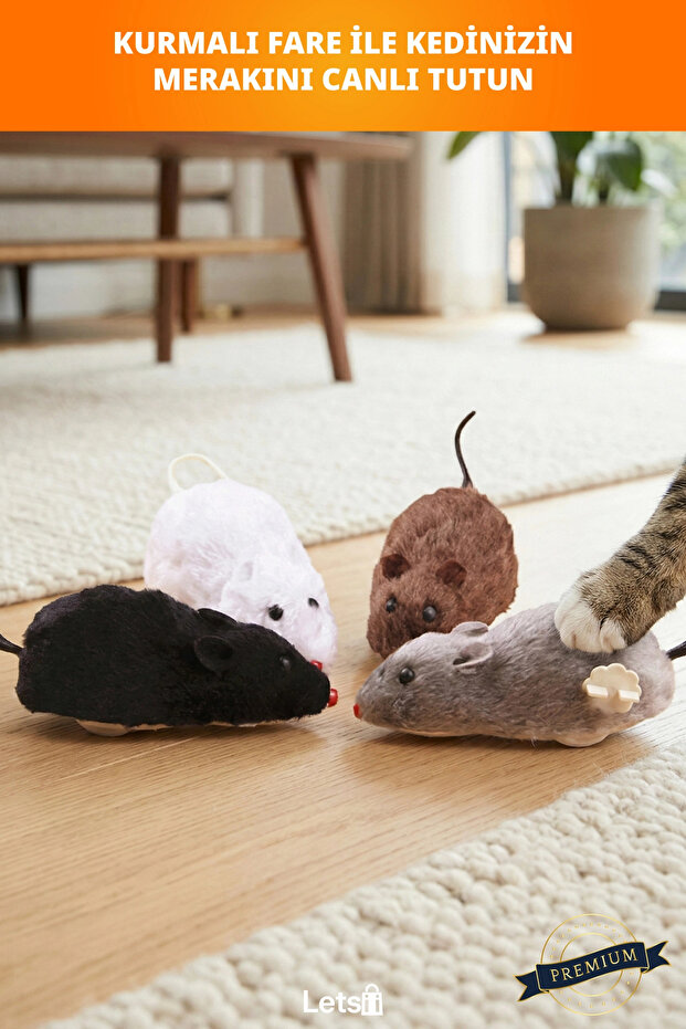 لعبة تدريب القطط التي تعمل باللف، فأر ممتع يعزز ردود الفعل - 2