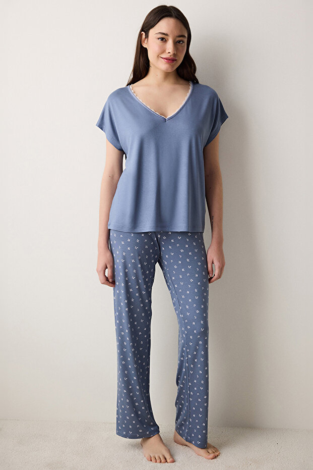 Alia Blue Pyjama Set - 1