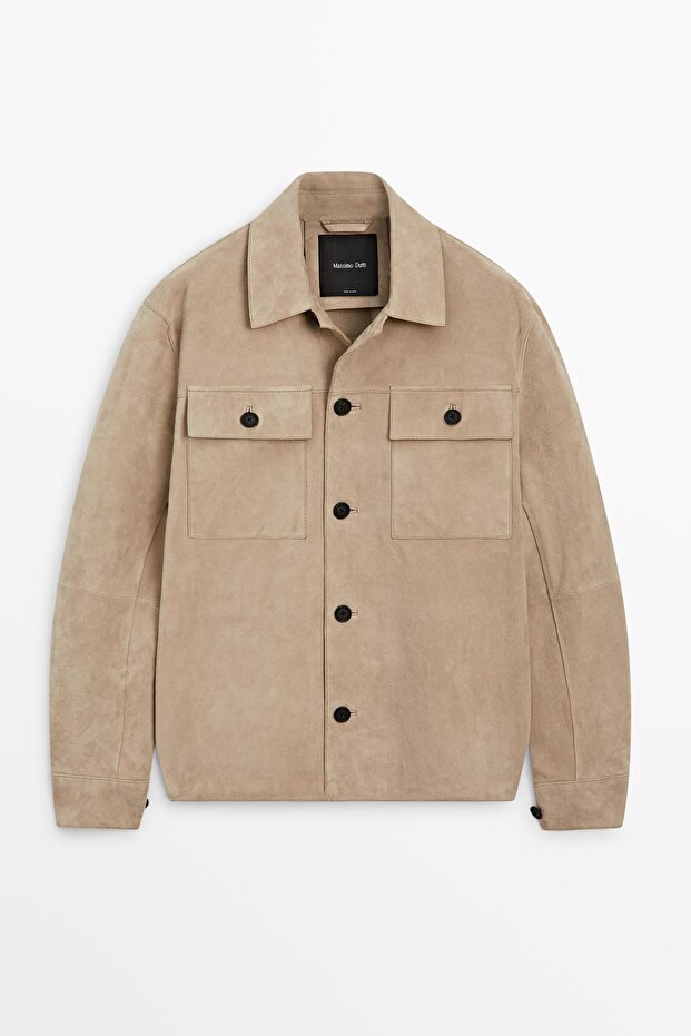 Süet deri ince ceket - 5