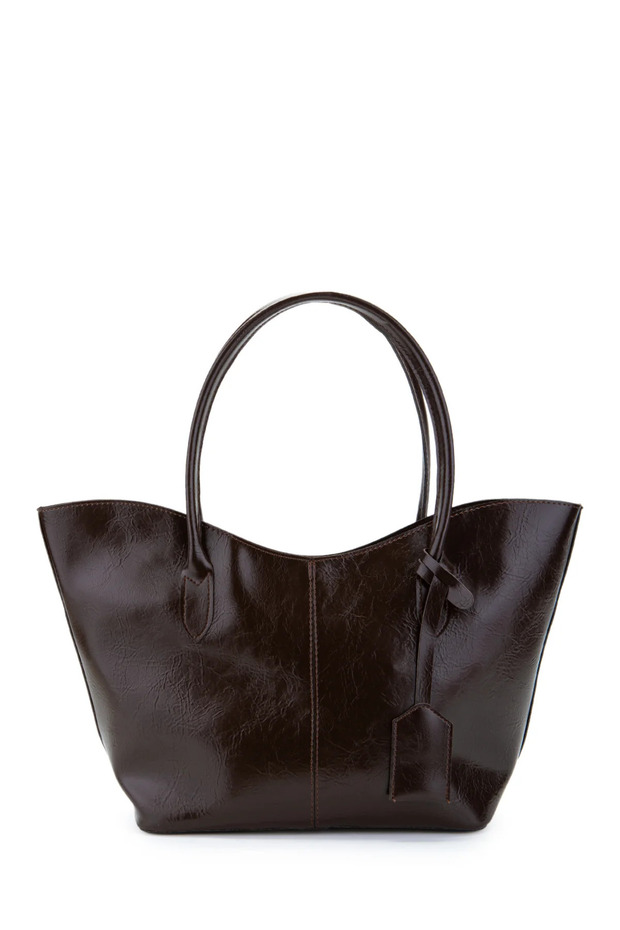 Leather Bitter Brown Women's Shoulder Bag – Large Capacity, Stylish and Durable Premium Tote Bag