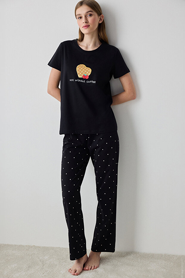 Black Cotton Pyjama Set