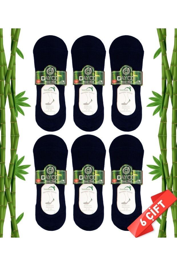 Premium Stitch-Free Men's Bamboo Ballet Flats Socks Set of 6 Navy Blue (Invisible Socks) - 41-45 - C108Laci-6