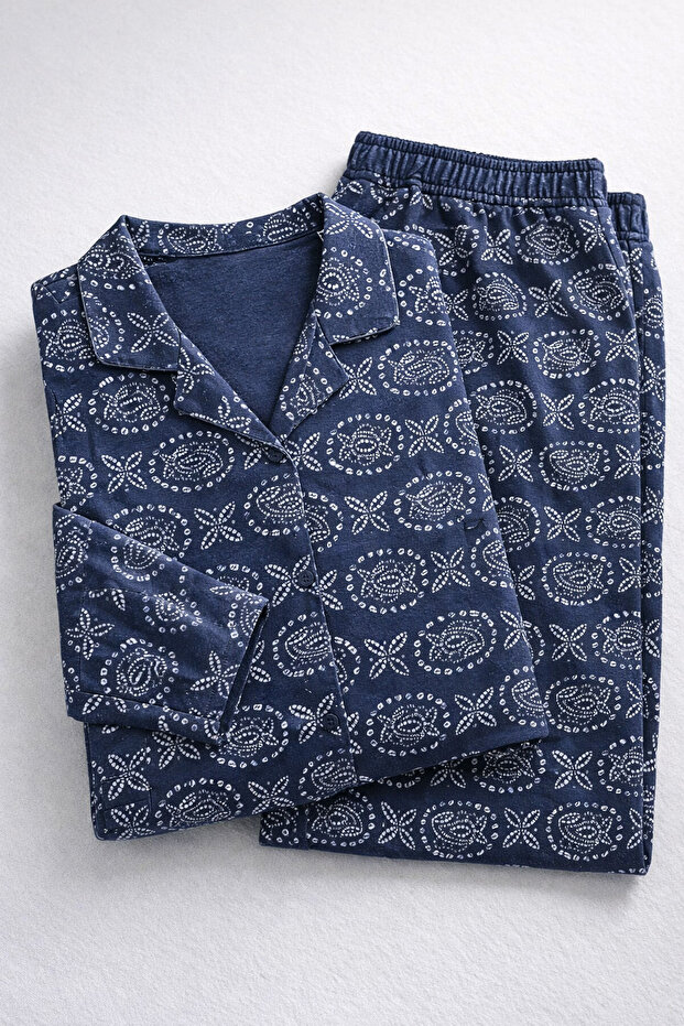Kadın Mavi Gömlek Pijama - 7