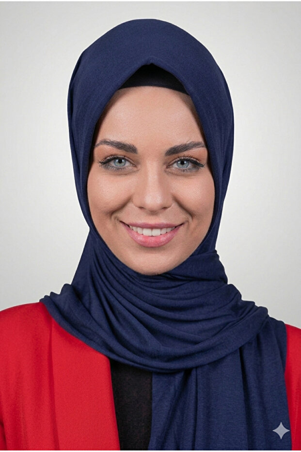 وشاح نسائي عملي مصنوع من القطن الممشط مع إسفنجة أمامية جاهزة للانزلاق باللون الأزرق الداكن