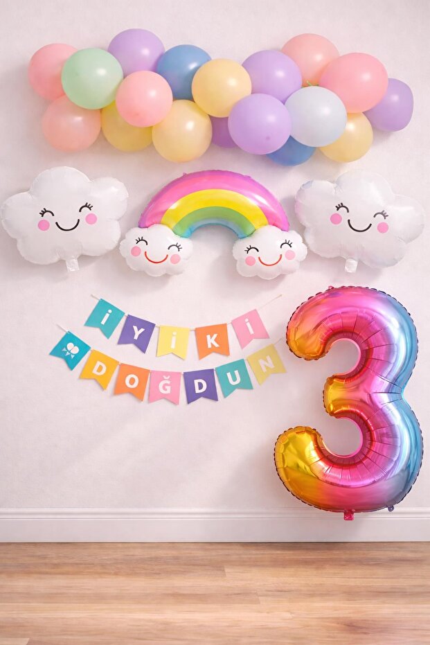 مجموعة احتفالات عيد الميلاد لعمر 3 سنوات من Rainbow Cloud Concept