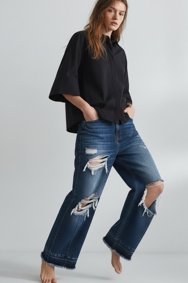 DOUBLE KOL MODAL OVERSİZE GÖMLEK - 1