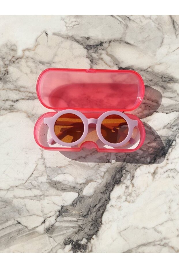 UV 400 Protected Children's Glasses and Glasses Box Rose Gold