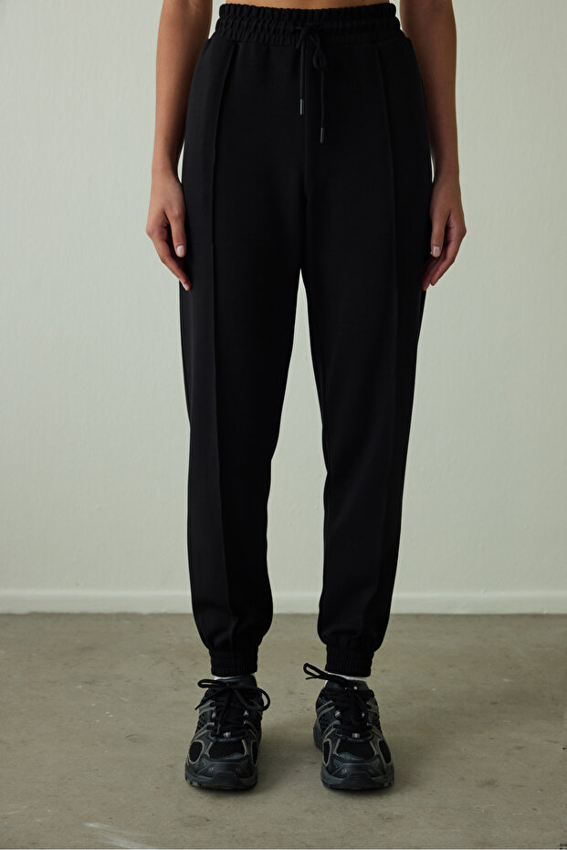 Siyah Silky Feel Normal Bel Jogger - 2