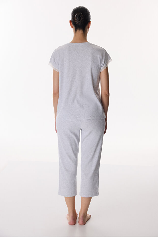 Light Gray Capri Pajama Set - 5