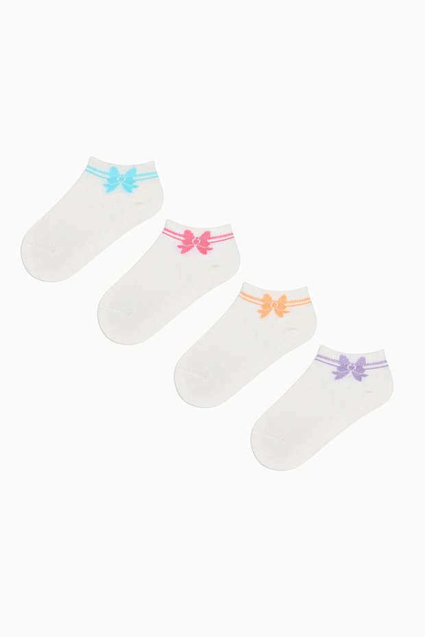 Girl's Sweet Bow 4-Piece Booties Socks