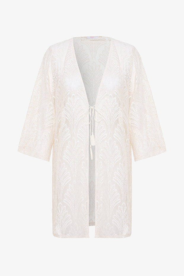 Lace Ekru Kimono - 6