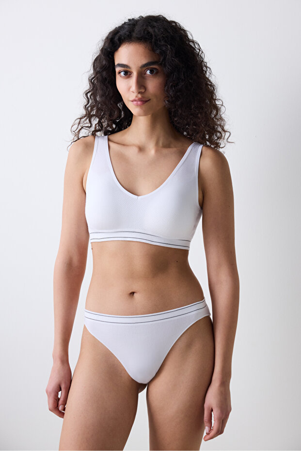 قميص أبيض مكسور بدون خياطة - 1