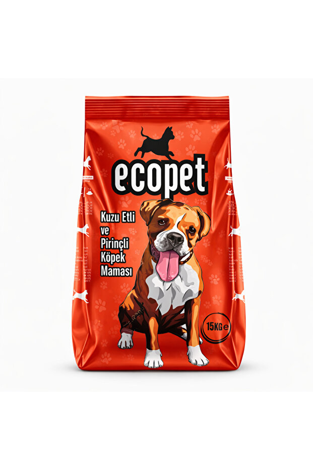 ECOPET 15 KG Kuzu Etli Pirinçli Yetişkin Köpek Maması – Tüm Irklar İçin Ekonomik Paket