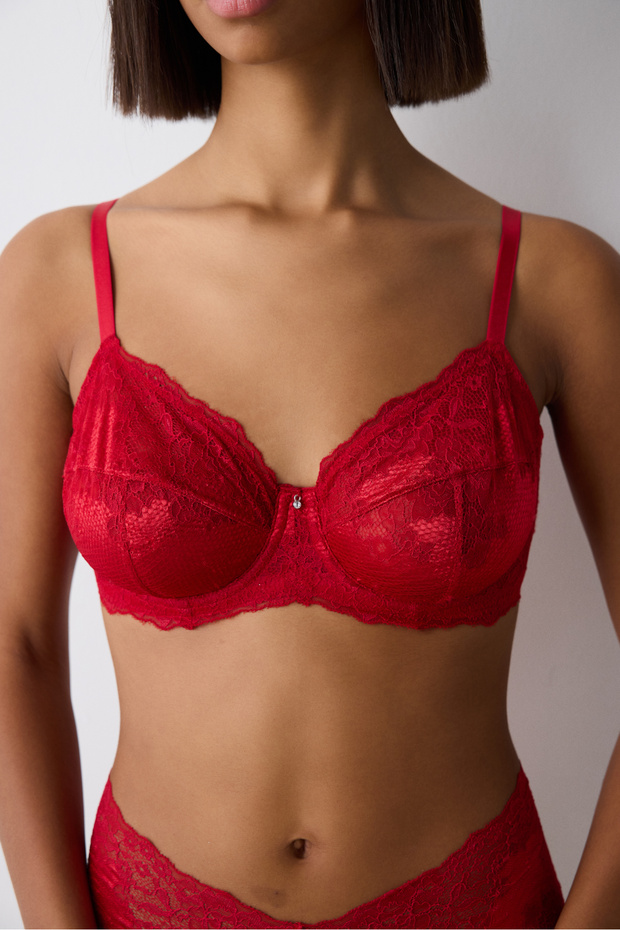 حمالة صدر حمراء على شكل ياسمين - 4