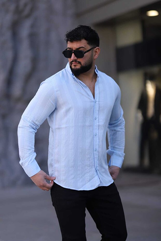 Regular Striped Men's Shirt 100% Cotton Relaxed Fit