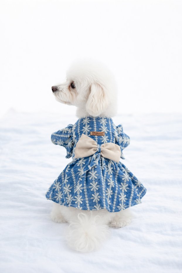 Cat - Dog Summer Dress - Seasonal Floral Denim Dress - Gilet - Outfit -T-Shirt