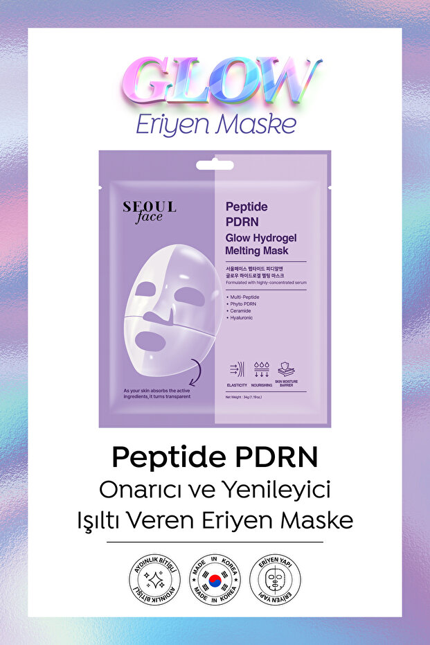 Seoul Face Peptide Pdrn Hydrogel Repairing Renewing Moisturizing Melting Korean Mask 34 Gr