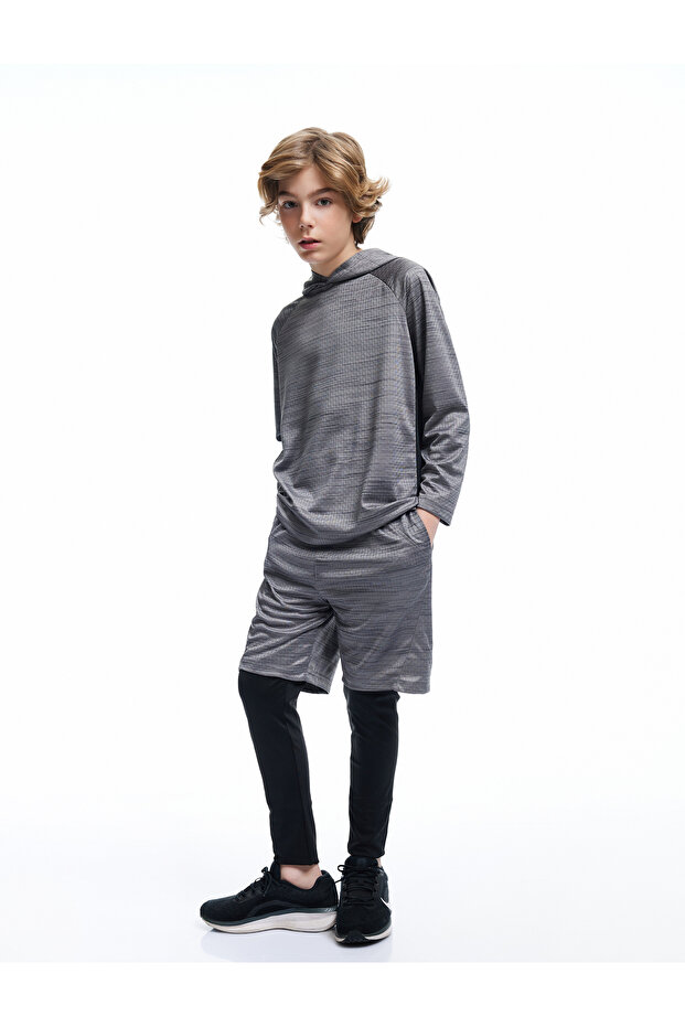 Long Leggings Running Shorts with Tie Waist Pocket Detail
