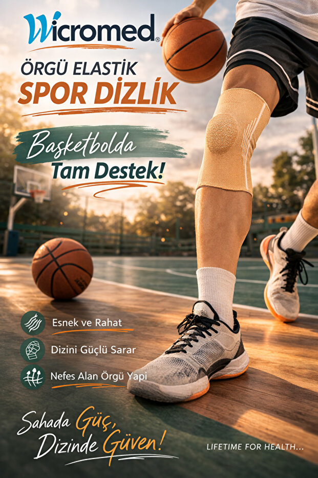 Bej Spor Elastik Ortopedik Örme Dizlik, Rahat ve Destekli Spor Aksesuarı - 5