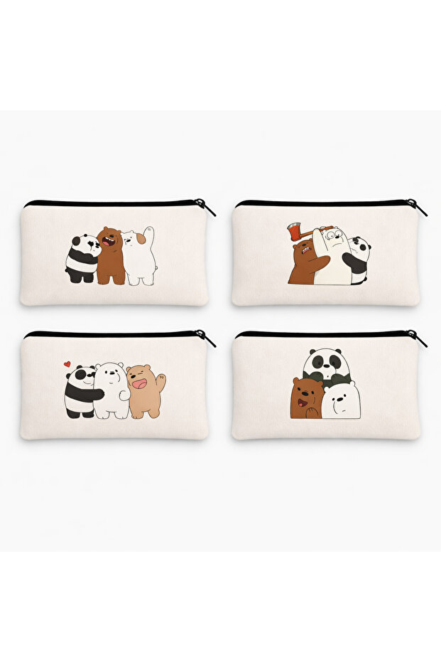 Tight Friends 4-Piece Makeup Bag, Pen Holder, Wallet