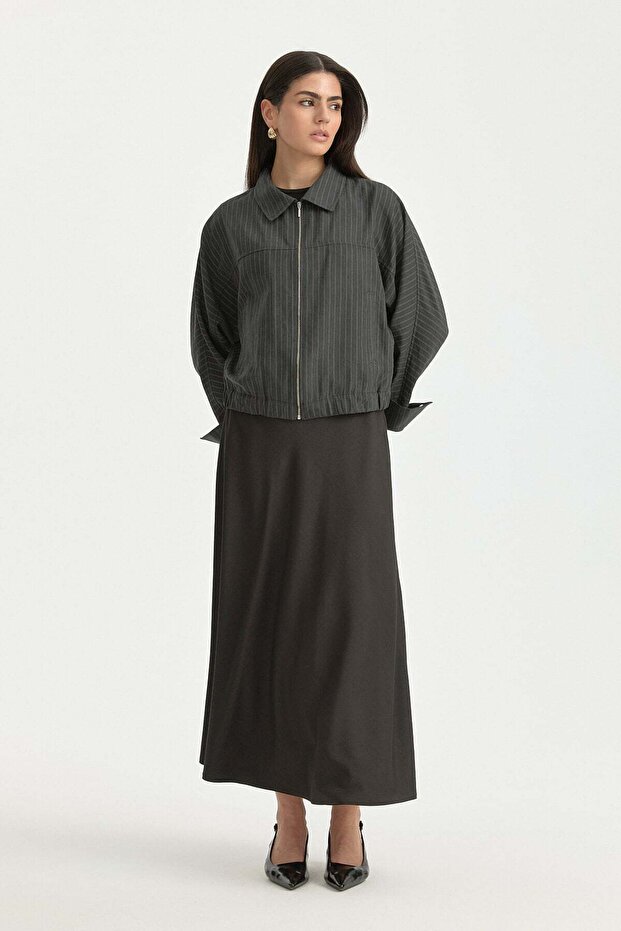 Bat Sleeve Cropped Jacket Black