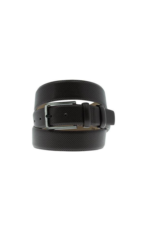Classic Patterned Leather Belt - 1