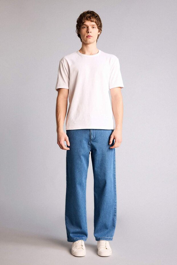 Ultra Soft Soft Textured Wide Leg Jean Trousers H2888Ax26Sp