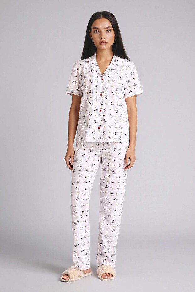 طقم بيجاما Snoopy مكوّن من قطعة علوية وسفلية - G8319AX26SP