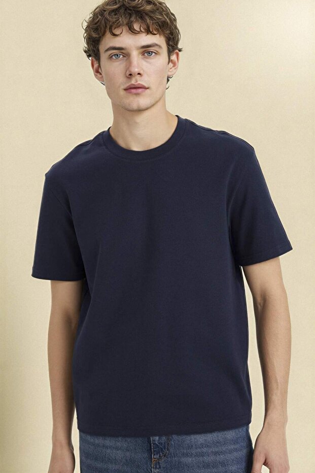 REGULAR FIT %100 Pamuk Basic Tişört E7961AX26SP - 1
