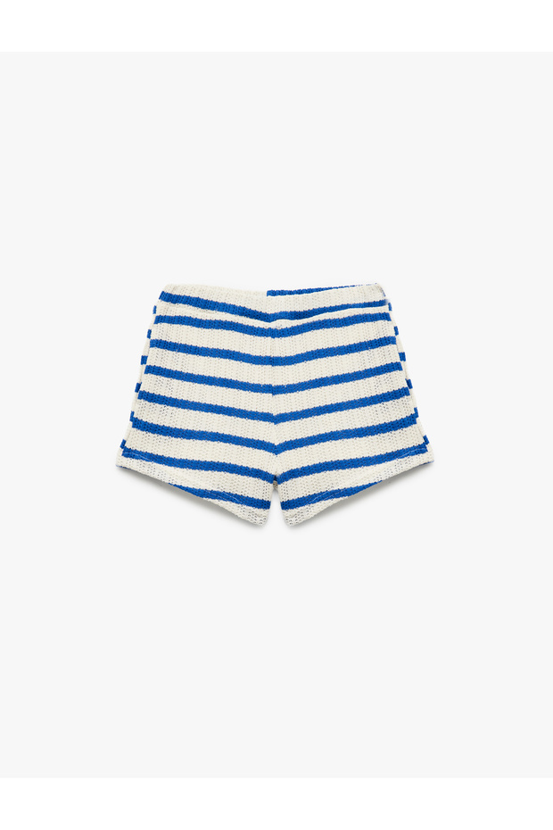 Elastic Waist Regular Fit Ecru Girls' Shorts 5Skg40061Ak