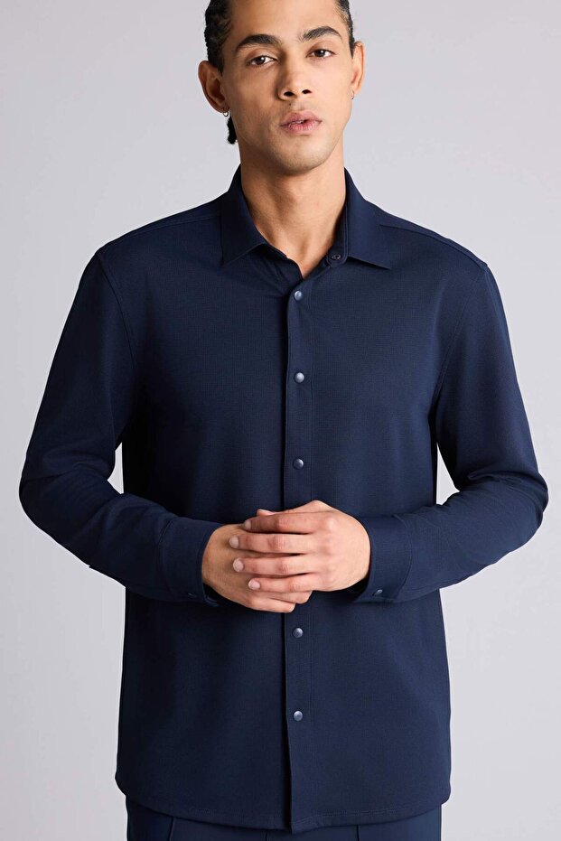 Quick-Dry Slim Fit Classic Collar Long Sleeve Shirt F8642Ax26Sp