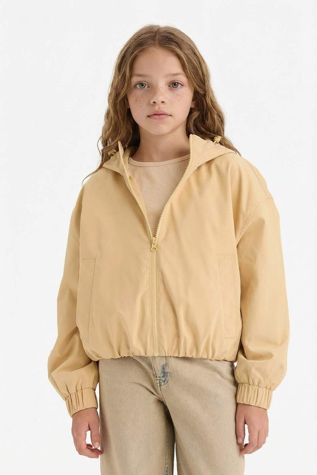Water Repellent Hooded Raincoat for Girls F8973A826Sp