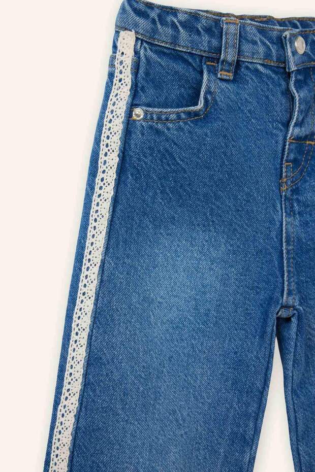 Pantaloni din denim tip culotte cu dungi pentru fetiță G8158A526SP - 2