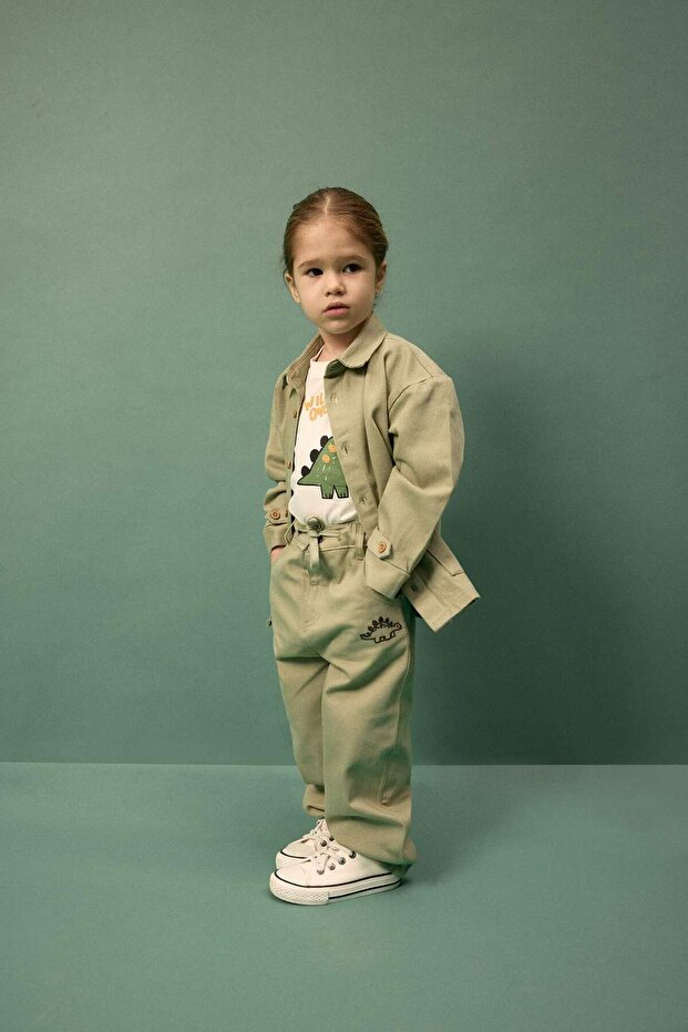 100% Cotton Gabardine Long Sleeve Shirt Baby Boy G6614A526Sp