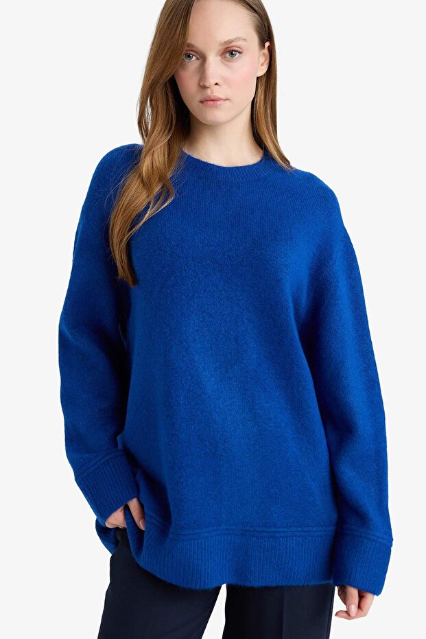 Loose Fit Crew Neck Knitwear Sweater Tunic G7239Ax25Cw